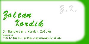 zoltan kordik business card